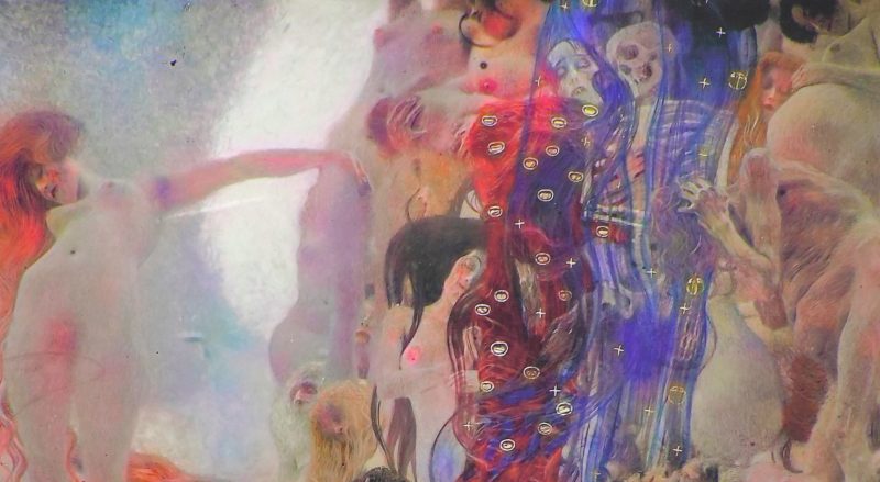 Gustav Klimt, Die Medizin, nachträglich koloriert (Detail), 1901. Kriegsverlust 1945